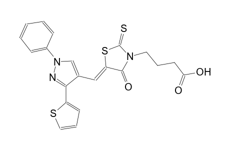 3-thiazolidinebutanoic acid, 4-oxo-5-[[1-phenyl-3-(2-thienyl)-1H-pyrazol-4-yl]methylene]-2-thioxo-, (5Z)-