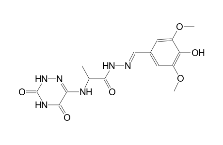 alanine, N-(2,3,4,5-tetrahydro-3,5-dioxo-1,2,4-triazin-6-yl)-, 2-[(E)-(4-hydroxy-3,5-dimethoxyphenyl)methylidene]hydrazide