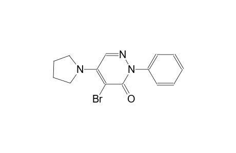 3(2H)-pyridazinone, 4-bromo-2-phenyl-5-(1-pyrrolidinyl)-