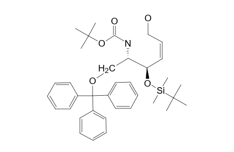 (+)-(4Z)-2-[(TERT.-BUTOXYCARBONYL)-AMINO]-3-O-[TERT.-BUTYL-(DIMETHYL)-SILYL]-2,4,5-TRIDEOXY-1-O-TRITYL-D-ERYTHRO-HEX-4-ENITOL