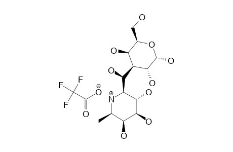 3-DEOXY-3-[(1'S)-2',6',7'-TRIDEOXY-2',6'-IMINO-BETA-D-GLYCERO-L-MANNO-HEPTITOL-1'-YL]-ALPHA-D-GALACTOSE-TRIFLUOROACETATE