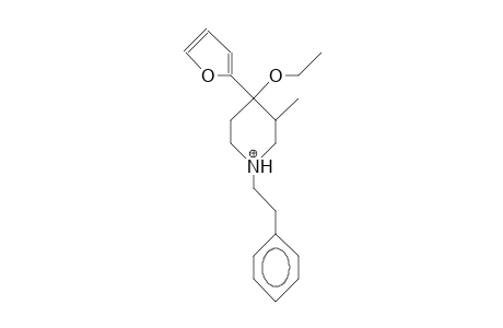 4-Ethoxy-4-(2-furyl)-3-methyl-1-phenethyl-piperidinium cation