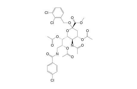 METHYL_(2,3-DICHLOROBENZYL_5-ACETAMIDO-4,7,8-TRI-O-ACETYL-9-(4-CHLOROBENZAMIDO)-3,5,9-TRIDEOXY-D-GLYCERO-ALPHA-D-GALACTO-2-NONULOPYRANOSID)-ONATE