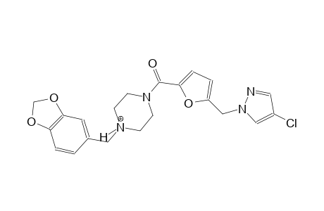 1-(1,3-benzodioxol-5-ylmethyl)-4-{5-[(4-chloro-1H-pyrazol-1-yl)methyl]-2-furoyl}piperazin-1-ium