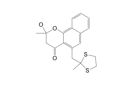 2-Hydroxy-2-methyl-5-[(2-methyl-1,3-dithiolan-2-yl)methyl]-2,3-dihydrobenzo[H]chromen-4-one