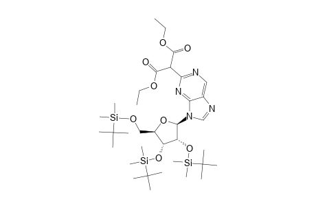 Propanedioic acid, [9-[2,3,5-tris-O-[(1,1-dimethylethyl)dimethylsilyl]-.beta.-D-ribofuranosyl]-9H-purin-2-yl]-, diethyl ester