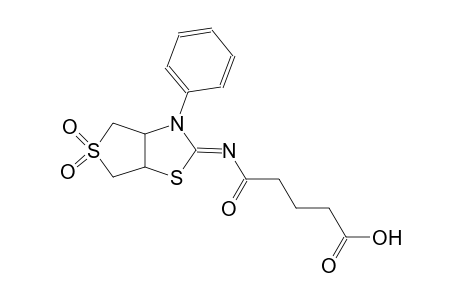 pentanoic acid, 5-oxo-5-[((2Z)-tetrahydro-5,5-dioxido-3-phenylthieno[3,4-d]thiazol-2(3H)-ylidene)amino]-