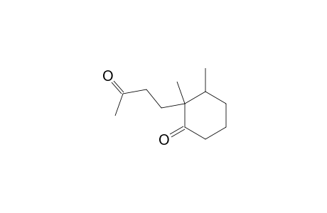 2,3-Dimethyl-2-(3-oxidanylidenebutyl)cyclohexan-1-one