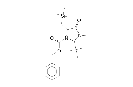 Benzyl 2-tert-butyl-3-methyl-4-oxo-5-[(trimethylsilyl)methyl]-1-imidazolidinecarboxylate