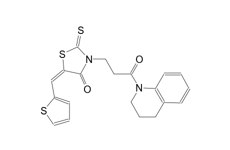 4-thiazolidinone, 3-[3-(3,4-dihydro-1(2H)-quinolinyl)-3-oxopropyl]-5-(2-thienylmethylene)-2-thioxo-, (5E)-