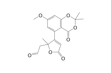 Rac-2-[3-(7-Methoxy-2,2-dimethyl-4-oxo-4H-benzo[d][1,3]dioxin-5-yl)-2-methyl-5-oxo-2,5-dihydrofuran-2-yl]acetaldehyde