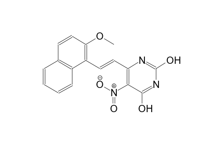 6-[(E)-2-(2-methoxy-1-naphthyl)ethenyl]-5-nitro-2,4-pyrimidinediol