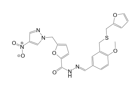 N'-[(E)-(3-{[(2-furylmethyl)sulfanyl]methyl}-4-methoxyphenyl)methylidene]-5-[(4-nitro-1H-pyrazol-1-yl)methyl]-2-furohydrazide
