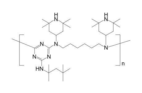 Hindered amine based on isooctylmelamine, tetramethylpiperidine and hexamethylenediamine