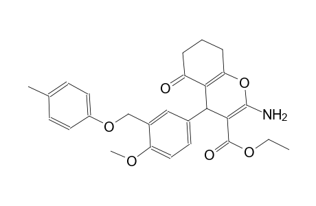 ethyl 2-amino-4-{4-methoxy-3-[(4-methylphenoxy)methyl]phenyl}-5-oxo-5,6,7,8-tetrahydro-4H-chromene-3-carboxylate