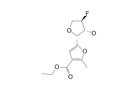 5-(3'-DEOXY-3'-FLUORO-BETA-L-THREOFURANOSYL)-3-ETHOXYCARBONYL-2-METHYLFURAN