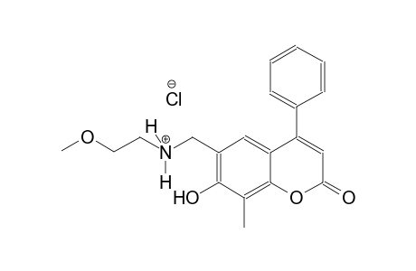 2H-1-benzopyran-6-methanaminium, 7-hydroxy-N-(2-methoxyethyl)-8-methyl-2-oxo-4-phenyl-, chloride