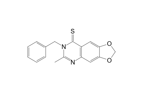 1,3-Dioxolo[4,5-g]quinazoline-8(7H)-thione, 6-methyl-7-(phenylmethyl)-