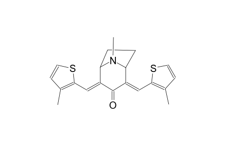 8-azabicyclo[3.2.1]octan-3-one, 8-methyl-2,4-bis[(3-methyl-2-thienyl)methylene]-, (2E,4E)-