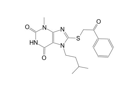 1H-purine-2,6-dione, 3,7-dihydro-3-methyl-7-(3-methylbutyl)-8-[(2-oxo-2-phenylethyl)thio]-