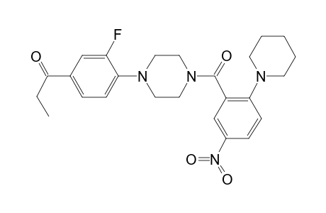 1-[3-fluoranyl-4-[4-(5-nitro-2-piperidin-1-yl-phenyl)carbonylpiperazin-1-yl]phenyl]propan-1-one
