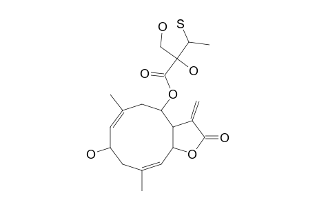 2-hydroxy-3-mercapto-2-methylol-butyric acid [(6Z,10Z)-8-hydroxy-2-keto-6,10-dimethyl-3-methylene-3a,4,5,8,9,11a-hexahydrocyclodeca[d]furan-4-yl] ester