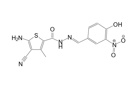 5-amino-4-cyano-N'-[(E)-(4-hydroxy-3-nitrophenyl)methylidene]-3-methyl-2-thiophenecarbohydrazide