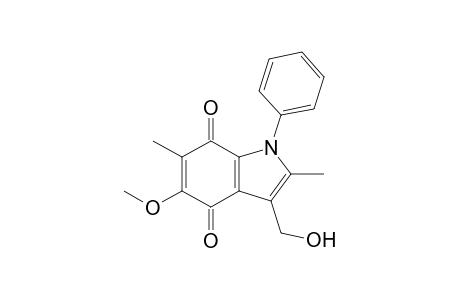 5-Methoxy-2,6-dimethyl-3-methylol-1-phenyl-indole-4,7-quinone