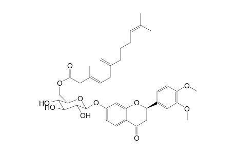 3',4'-di-O-Methylbutin-7-O-[(6'",1''')-3"'.11"'-dimethyl-7"'-methylenedodeca-3"',10"'-dienyl]-.beta.-glucopyranoside