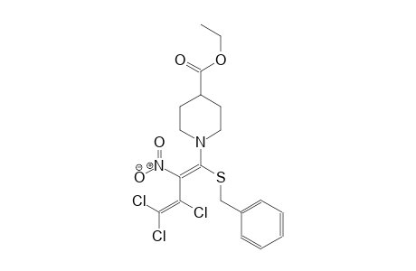 ethyl 1-[(1E)-1-(benzylsulfanyl)-3,4,4-trichloro-2-nitro-1,3-butadienyl]-4-piperidinecarboxylate