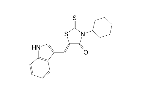 (5Z)-3-cyclohexyl-5-(1H-indol-3-ylmethylene)-2-thioxo-1,3-thiazolidin-4-one