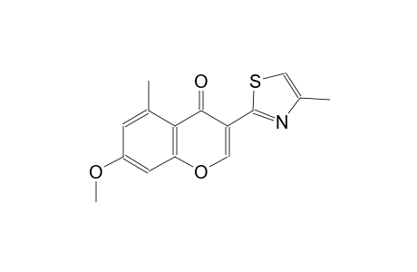 4H-1-benzopyran-4-one, 7-methoxy-5-methyl-3-(4-methyl-2-thiazolyl)-