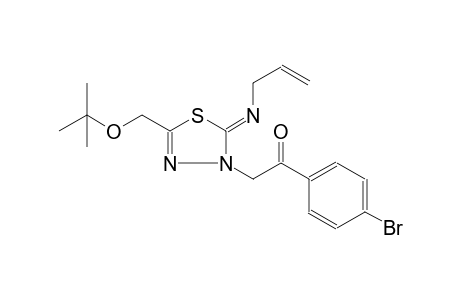 1-(4-bromophenyl)-2-((2Z)-5-(tert-butoxymethyl)-2-[(Z)-2-propenylimino]-1,3,4-thiadiazol-3(2H)-yl)ethanone