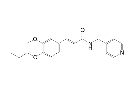 (2E)-3-(3-methoxy-4-propoxyphenyl)-N-(4-pyridinylmethyl)-2-propenamide