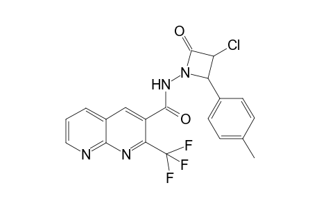 3-Chloro-4-(p-methylphenyl)-1-(2-trifluoromethyl)-1,8-naphthyridine-3-carbonylamino)-2-azetidinone