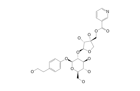 CUCURBITOSIDE_H;4-(2-HYDROXYETHYL)-PHENYL_5-O-NICOTINYL-BETA-D-APIOFURANOSYL-(1->2)-BETA-D-GLUCOPYRANOSIDE
