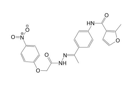 2-methyl-N-(4-{(1E)-N-[(4-nitrophenoxy)acetyl]ethanehydrazonoyl}phenyl)-3-furamide