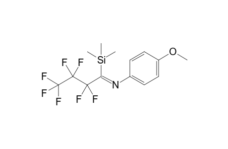 N-(4-Methoxyphenyl)-N-[2,2,3,3,4,4,4-heptafluoro-1-(trimethylsilyl)butylidene]amine