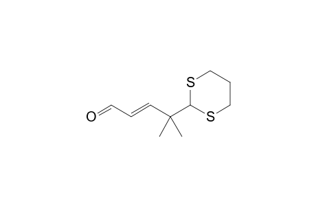 (E)-4-(1,3-Dithian-2-yl)-4-methylpent-2-enal