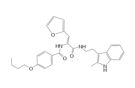 4-Butoxy-N-[(Z)-1-(2-furanyl)-3-[2-(2-methyl-1H-indol-3-yl)ethylamino]-3-oxoprop-1-en-2-yl]benzamide