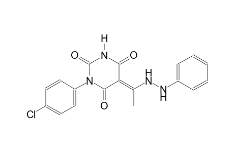 (5E)-1-(4-chlorophenyl)-5-[1-(2-phenylhydrazino)ethylidene]-2,4,6(1H,3H,5H)-pyrimidinetrione