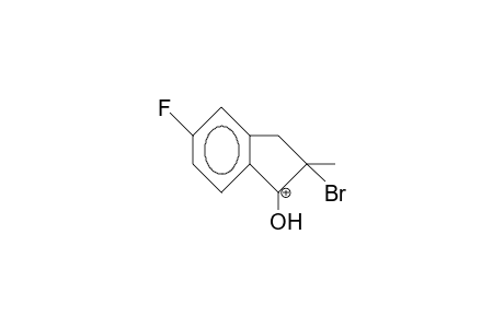 2-Methyl-2-bromo-5-fluoro-1-indanone cation