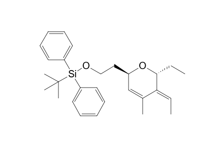trans-tert-Butyl (2-((2R*,6R*,E)-6-ethyl-5-ethylidene-4-methyl-5,6-dihydro-2H-pyran-2-yl)ethoxy)diphenylsilane