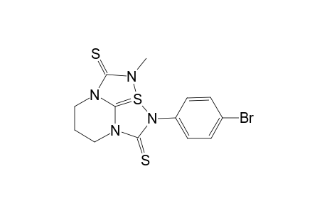 2-Methyl-3-(p-bromophenyl)-6,7-dihydro-5H-2a-thia(2a-S(IV))-2,3,4a,7a-tetraazacyclopent[cd]indene-1,4(2H,3H)-dithione