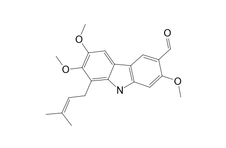 2,6,7-TRIMETHOXY-8-(3-METHYL-2-BUTENYL)-CARBAZOLE-3-CARBALDEHYDE