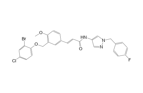 (2E)-3-{3-[(2-bromo-4-chlorophenoxy)methyl]-4-methoxyphenyl}-N-[1-(4-fluorobenzyl)-1H-pyrazol-4-yl]-2-propenamide