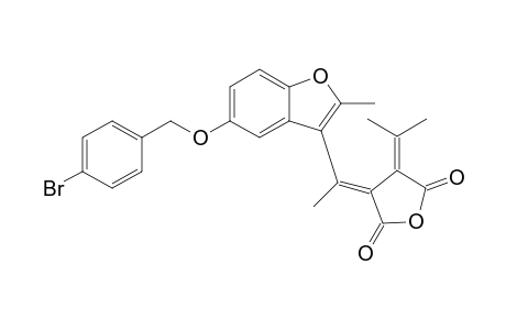 (E)-3-{1-[5-(4-Bromobenzyloxy)-2-methylbenzofuran-3-yl]ethylidene}-4-(propan-2-ylidene)dihydrofuran-2,5-dione
