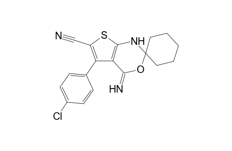 5'-(4-Chlorophenyl)-4'-imino-1',4'-dihydrospiro[cyclohexane-1,2'-thieno[2,3-d][1,3]oxazine]-6'-carbonitrile