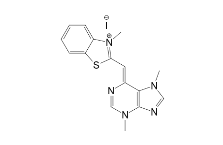 3-Methyl-2-[(3,7-dimethyl-6-purinylidene)methyl]benzothiazolium iodide