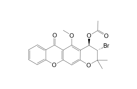 (+/-)-TRANS-4-ACETOXY-3-BROMO-3,4-DIHYDRO-5-METHOXY-2,2-DIMETHYL-2H,6H-PYRAN-[3,2-B]-XANTHEN-6-ONE